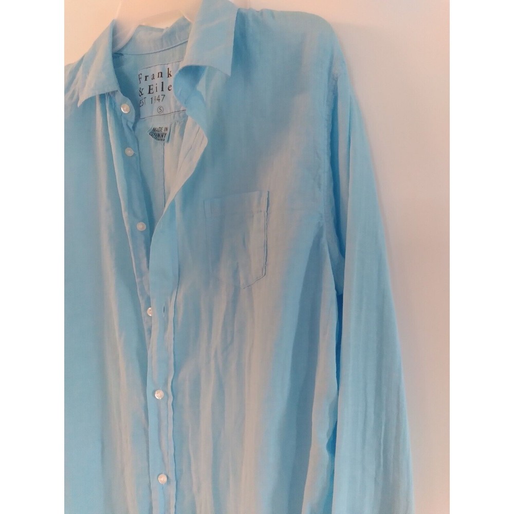 Frank & Eileen Shirt Women's Small Pale Blue Made in Sunny California - Picture 6 of 9